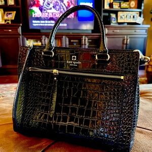 Kate Spade BLACK Mock Croc Purse